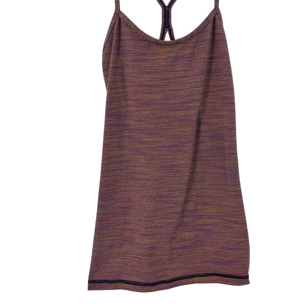 Lululemon Power Y Tank Top Purple Space Dye Racerback Built-in Bra Camisole XS - Picture 4 of 9